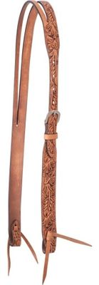 CASHEL SPLIT EAR HEADSTALL WITH ANTIQUE LEAF TOOLING