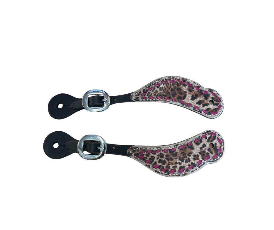 SAN SABA CHOCOLATE WITH CHEETAH SPUR STRAP