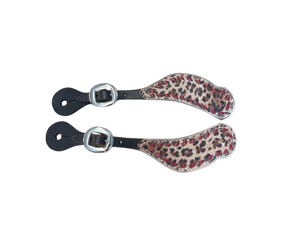 SAN SABA CHOCOLATE WITH CHEETAH SPUR STRAP