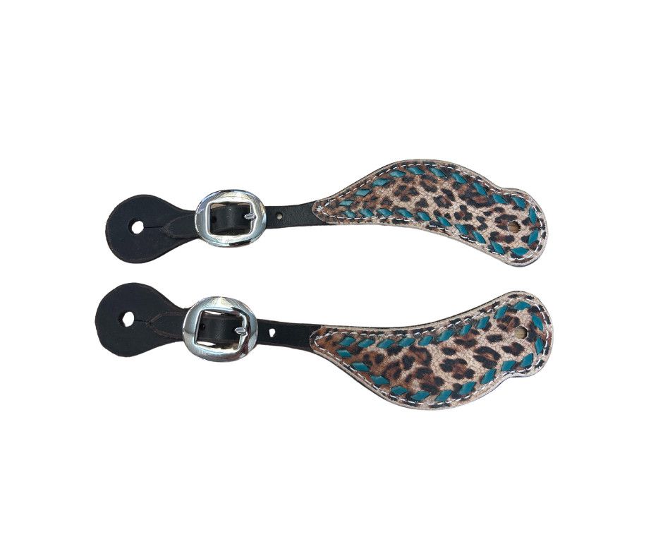 SAN SABA CHOCOLATE WITH CHEETAH SPUR STRAP