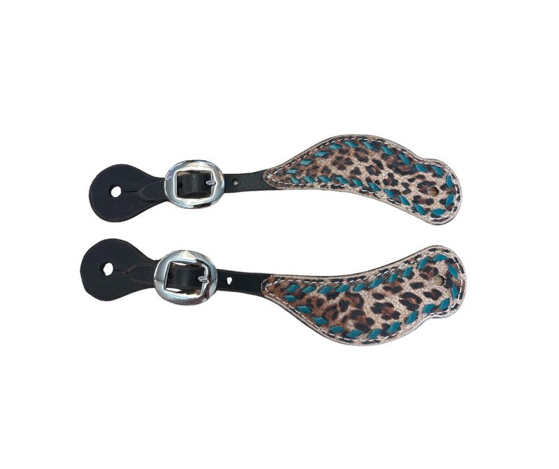 SAN SABA CHOCOLATE WITH CHEETAH SPUR STRAP