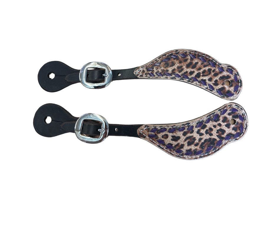 SAN SABA CHOCOLATE WITH CHEETAH SPUR STRAP