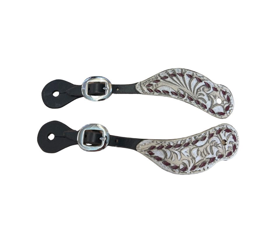 SAN SABA CHOCOLATE FLORAL SPUR STRAP
