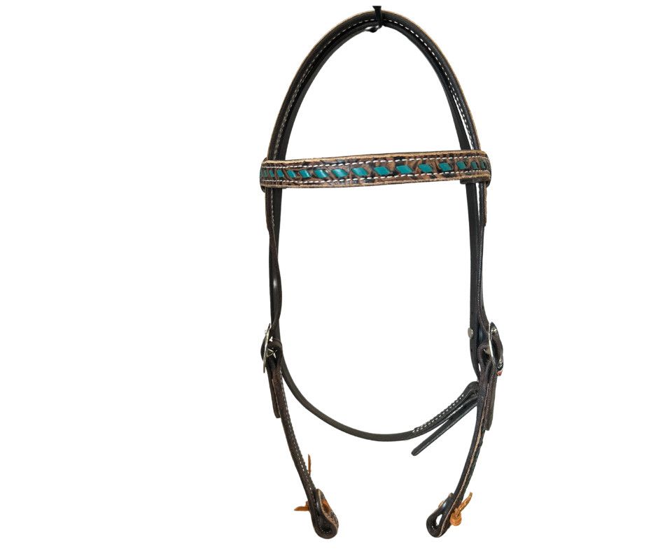SAN SABA CHOCOLATE FLORAL BROWBAND HEADSTALL