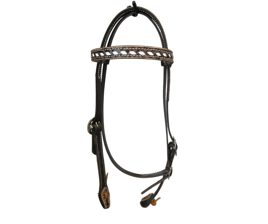 SAN SABA CHOCOLATE FLORAL BROWBAND HEADSTALL