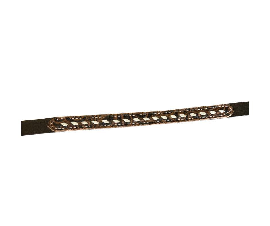 SAN SABA CHOCOLATE FLORAL WITHER STRAP, Color: COPENHAGEN WITH WHITE BUCKSTITCH