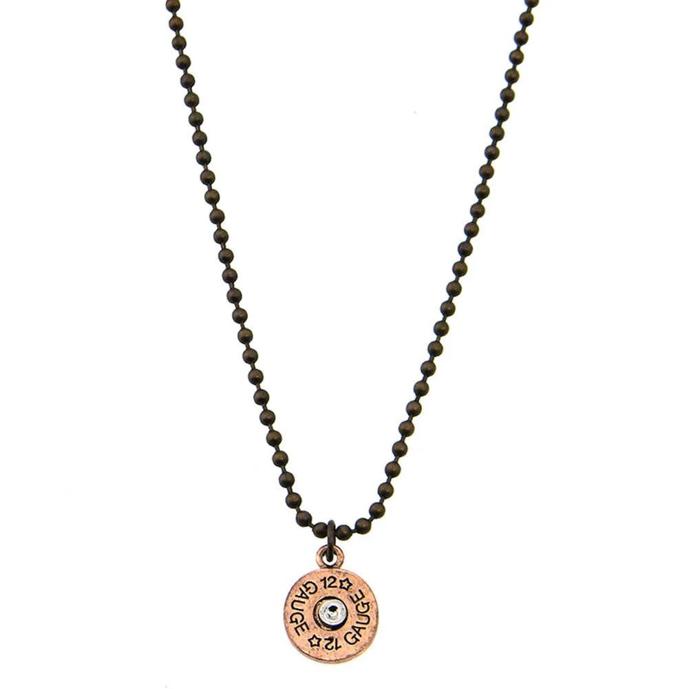 COPPER BALL CHAIN WITH GUN SHELL PENDANT