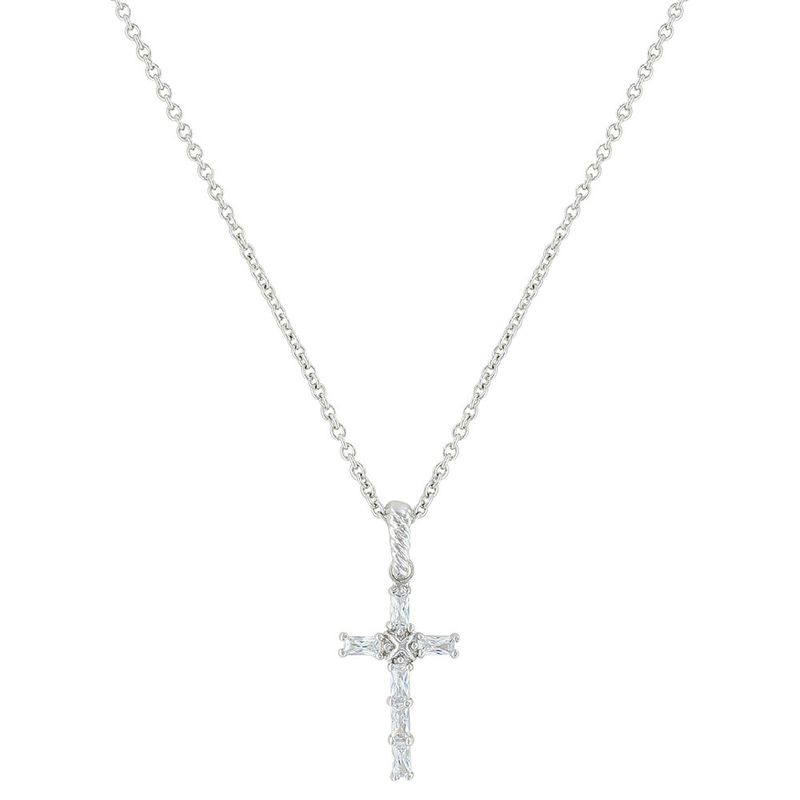 MONTANA SILVERSMITHS ACADIAN CROSS BAGUETTE NECKLACE