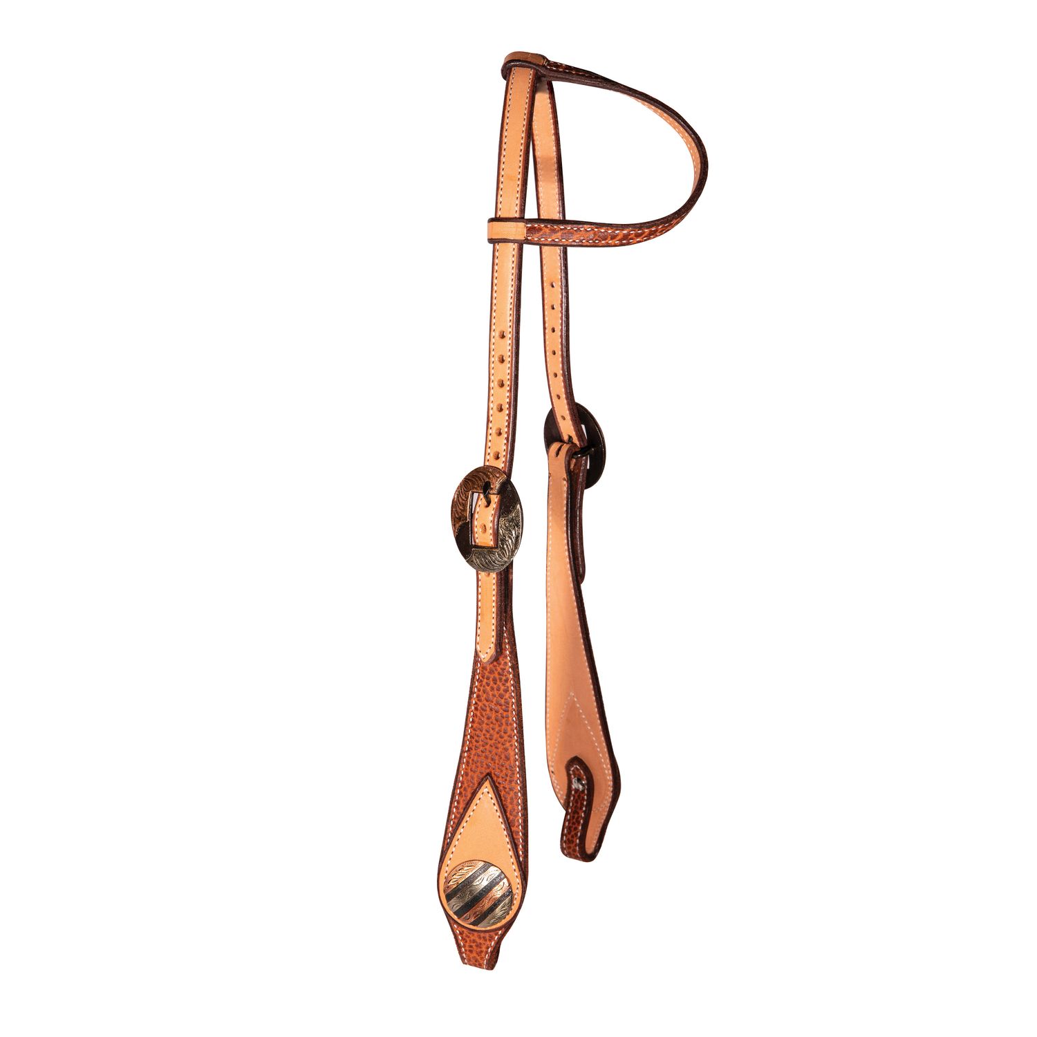 PROFESSIONAL&#39;S CHOICE ONE-EAR SWELL CHEEK TAN BISON HEADSTALL