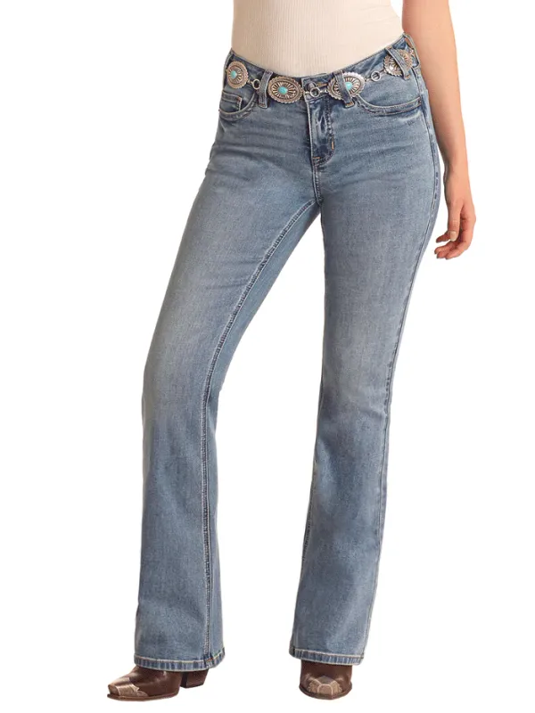 ROCK &amp; ROLL BOOT STITCH MID RISE BOOTCUT JEAN
