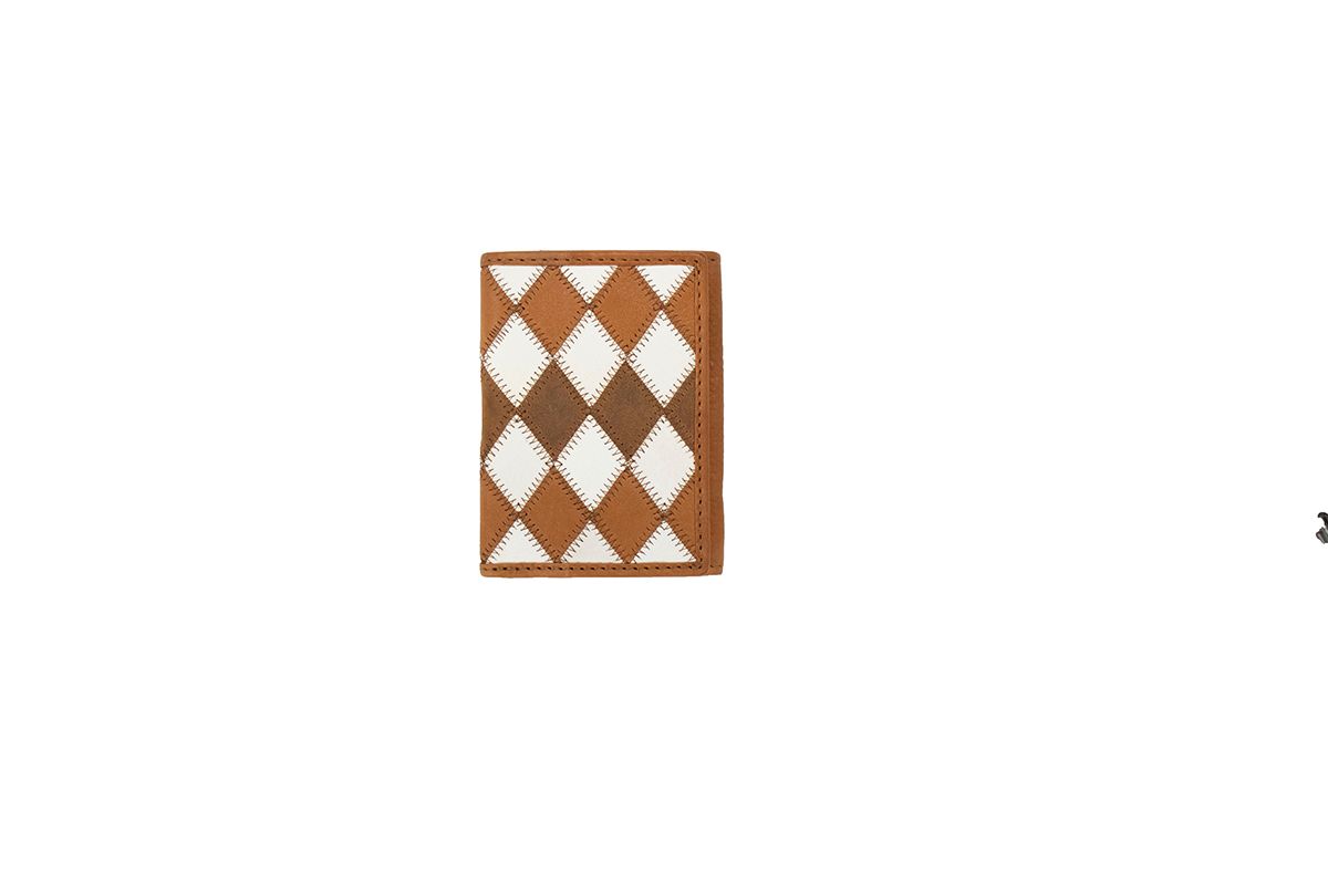 NOCONA DIAMOND PATCHWORK TRIFOLD WALLET