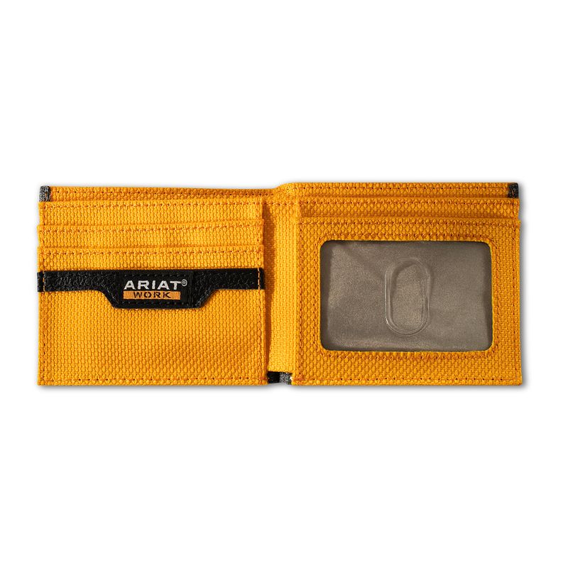 ARIAT WORK GRAY FABRIC BIFOLD WALLET