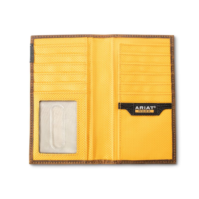 ARIAT WORK BROWN CHECKBOOK WALLET