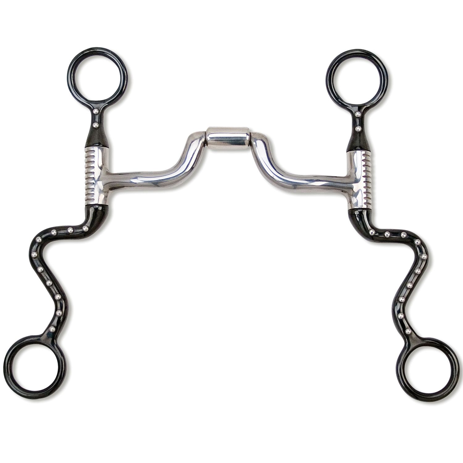 MYLER BIT'S BLACK STEEL SEVEN SHANK WITH NARROW LOW PORTED BARREL