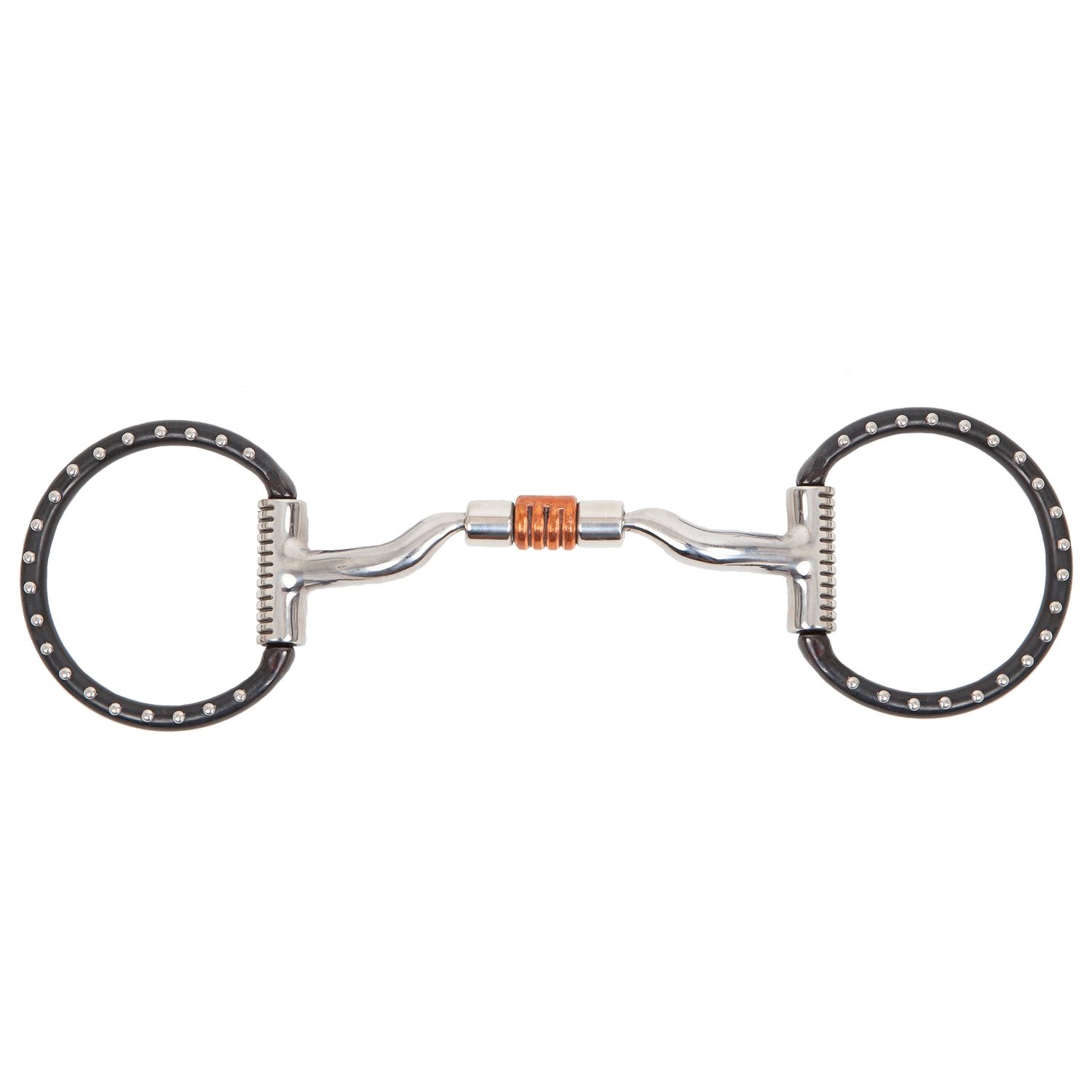 MYLER BIT&#39;S BLACK STEEL WESTERN DEE W/LOW PORT &amp; COPPER ROLLER