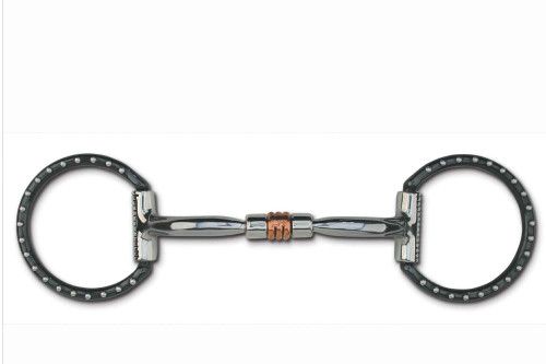 MYLER BIT'S BLACK STEEL WESTERN DEE W/COMFORT SNAFFLE &amp; COPPER ROLLER