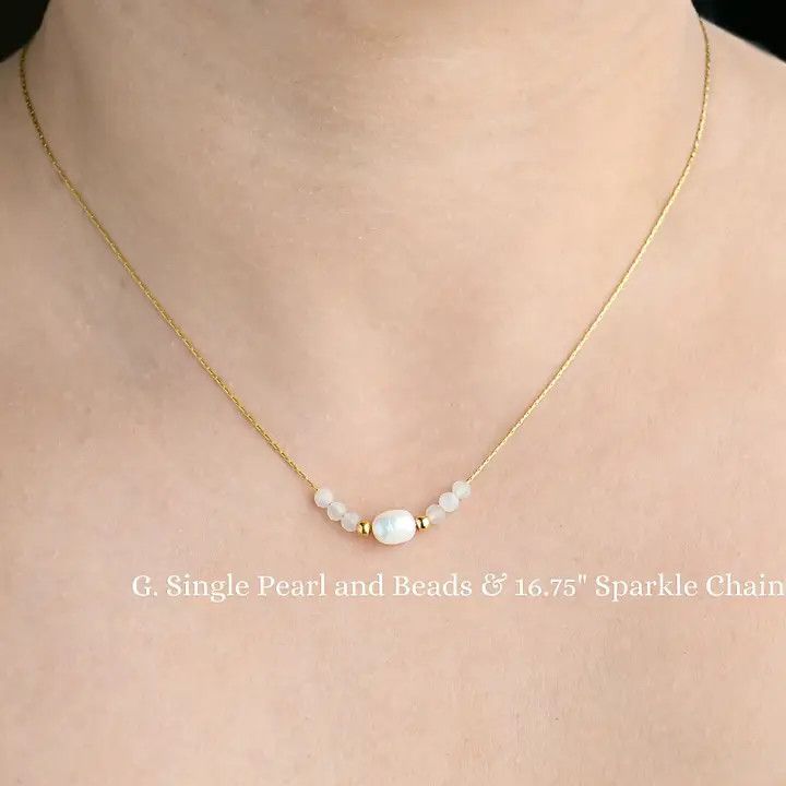 GOLD PEARL SINGLE PEARL CHAIN NECKLACE