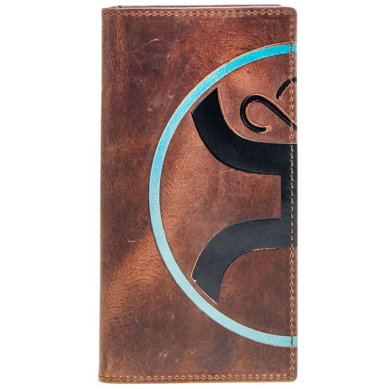 HOOEY 2.0 BROWN W/BLACK &amp; TURQUOISE RODEO WALLET