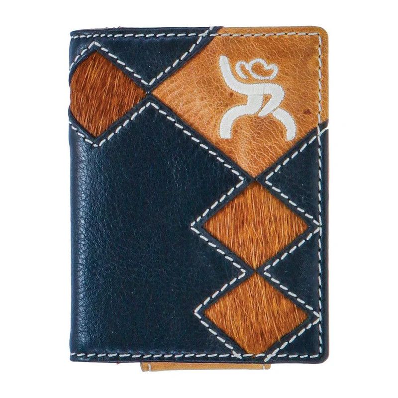 HOOEY &quot;ROUGHY CRAZY HORSE&quot; PATCHWORK BIFOLD MONEY CLIP WALLET