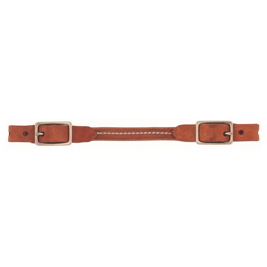 WEAVER HARNESS LEATHER ROUNDED CURB STRAP, RUSSET