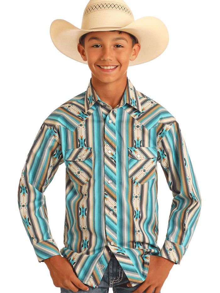 ROCK &amp; ROLL AZTEC COWBOY SNAP SHIRT