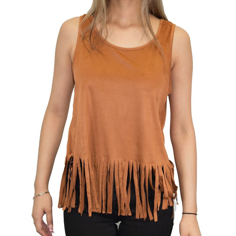 COWGIRL HARDWARE FAUX SUEDE FRINGE TANK