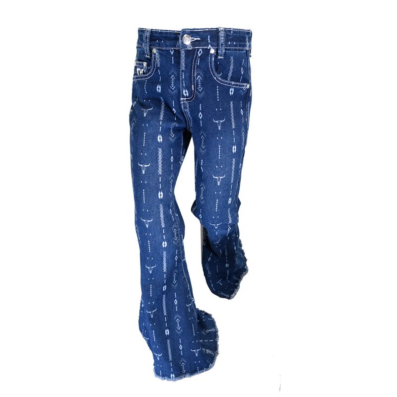 COWGIRL HARDWARE SKULL AZTEC JEAN