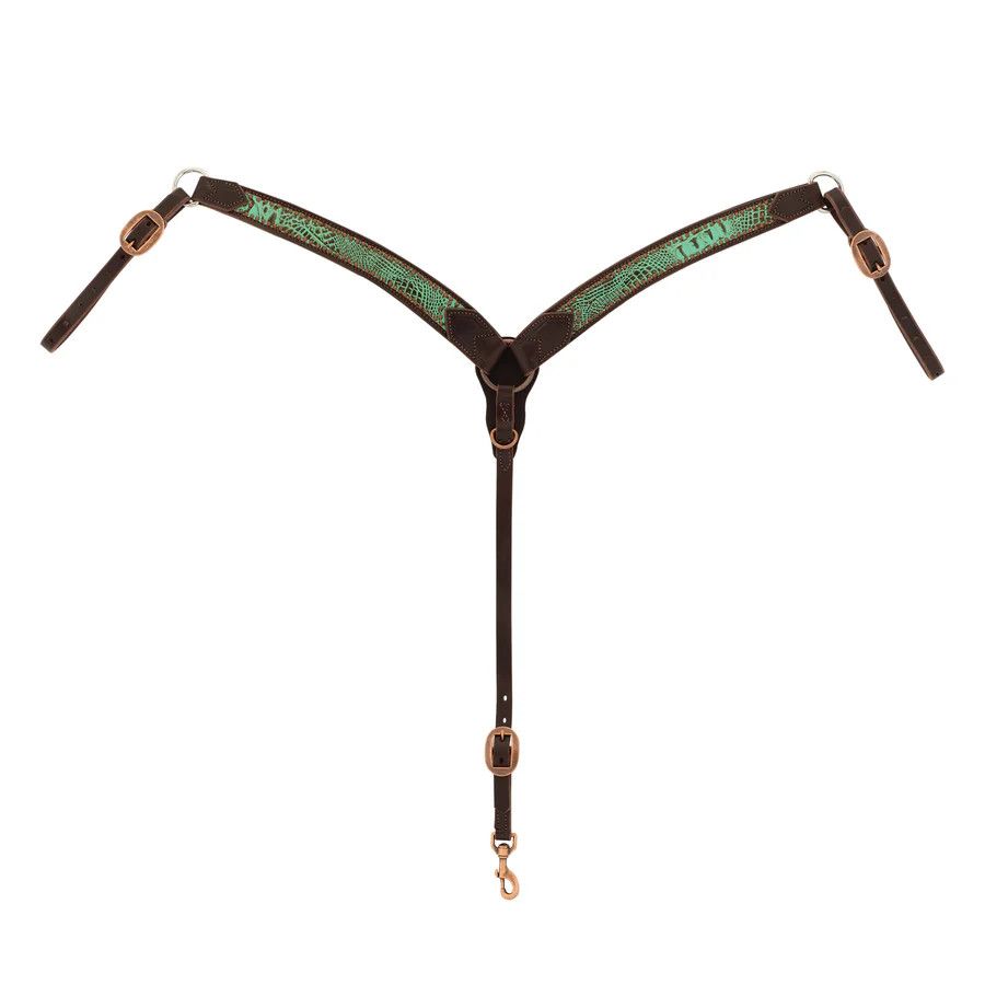 WEAVER TURQUOISE CROC CONTOURED BREAST COLLAR
