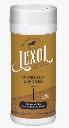 LEXOL QUICK WIPES LEATHER TACK CLEANER, STEP 1