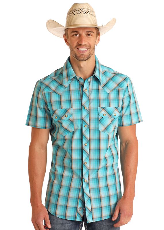 ROCK &amp; ROLL DOBBY SHORT SLEEVE SNAP SHIRT