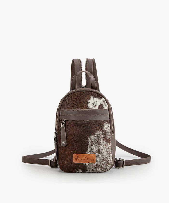 MONTANA WEST GENUINE LEATHER HAIR-ON SLING BAG [MULTIPLE COLORS]