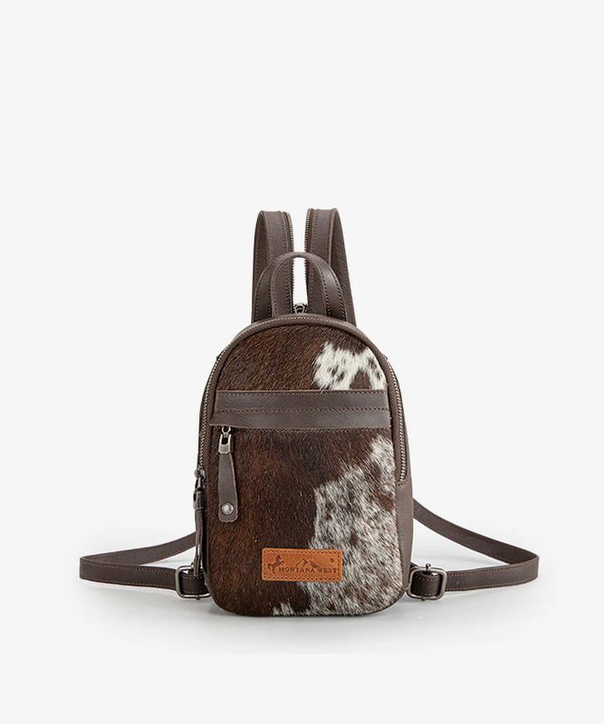MONTANA WEST GENUINE LEATHER HAIR-ON SLING BAG