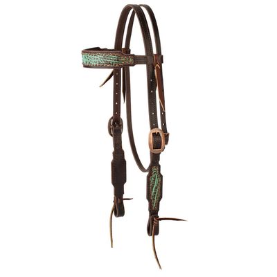 WEAVER TURQUOISE CROC HEADSTALL