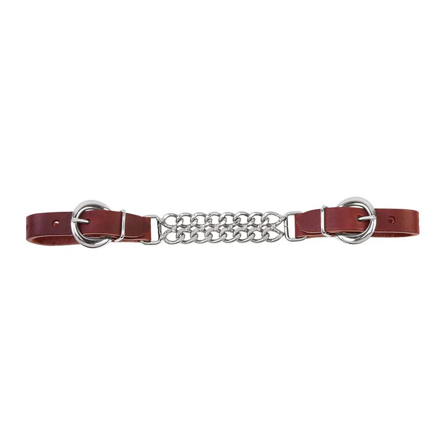 WEAVER LATIGO LEATHER 4-1/4&quot; DOUBLE FLAT LINK CHAIN CURB STRAP
