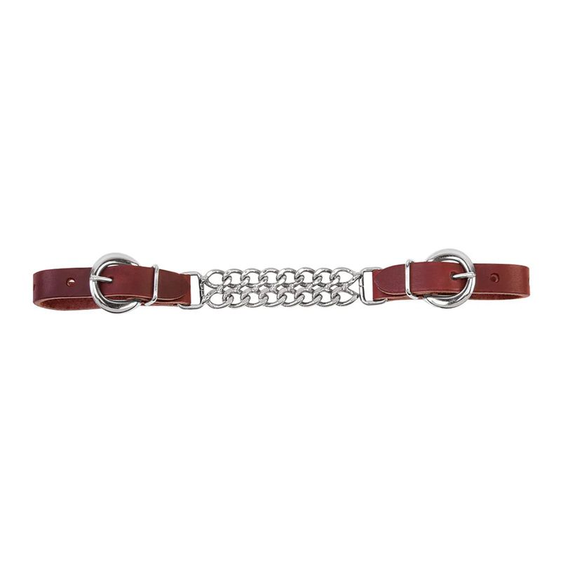 WEAVER LATIGO LEATHER 4-1/4&quot; DOUBLE FLAT LINK CHAIN CURB STRAP