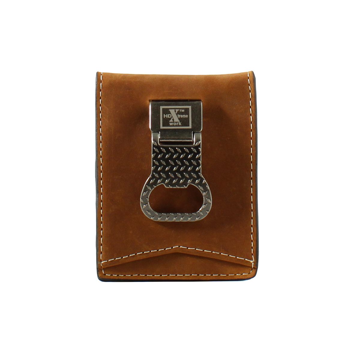 HDX WESTERN BIFOLD LEATHER AGED BARK WALLET W/MONEY CLIP
