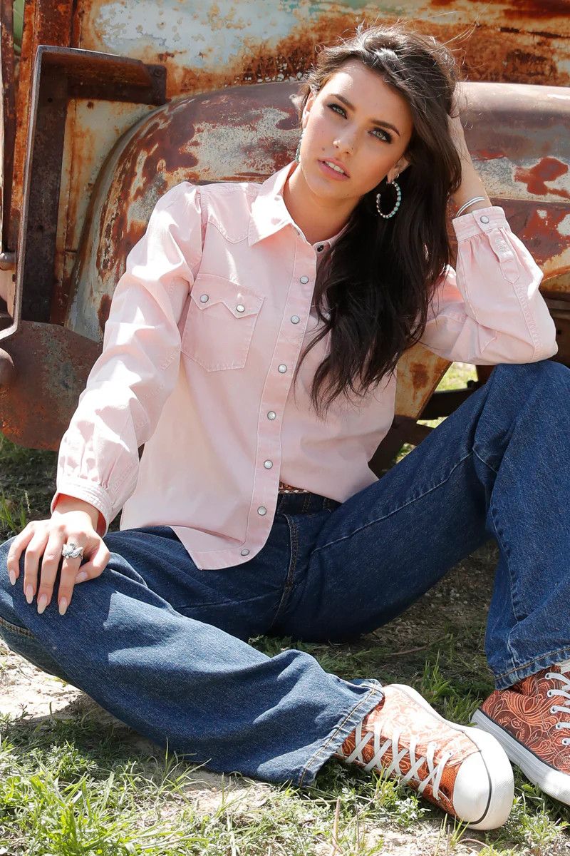 CRUEL DENIM PEARL SNAP SHIRT