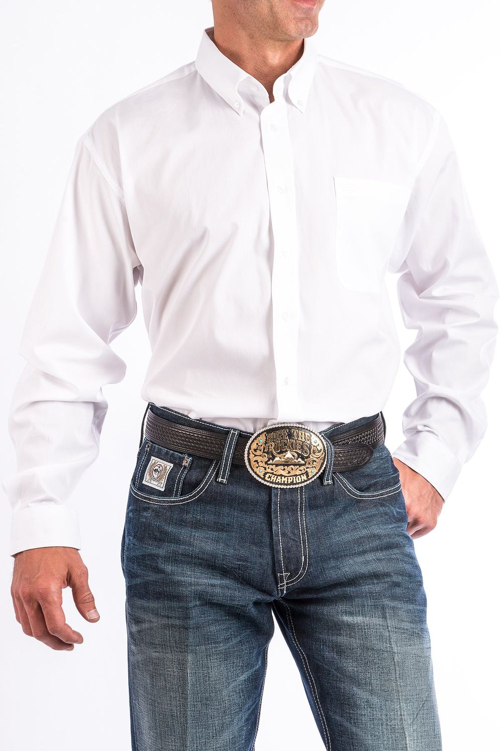 CINCH SOLID BUTTON-DOWN WESTERN SHIRT