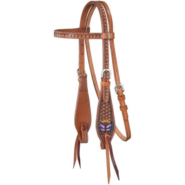 SILVER ROYAL MINI BUTTERFLY BROWBAND HEADSTALL