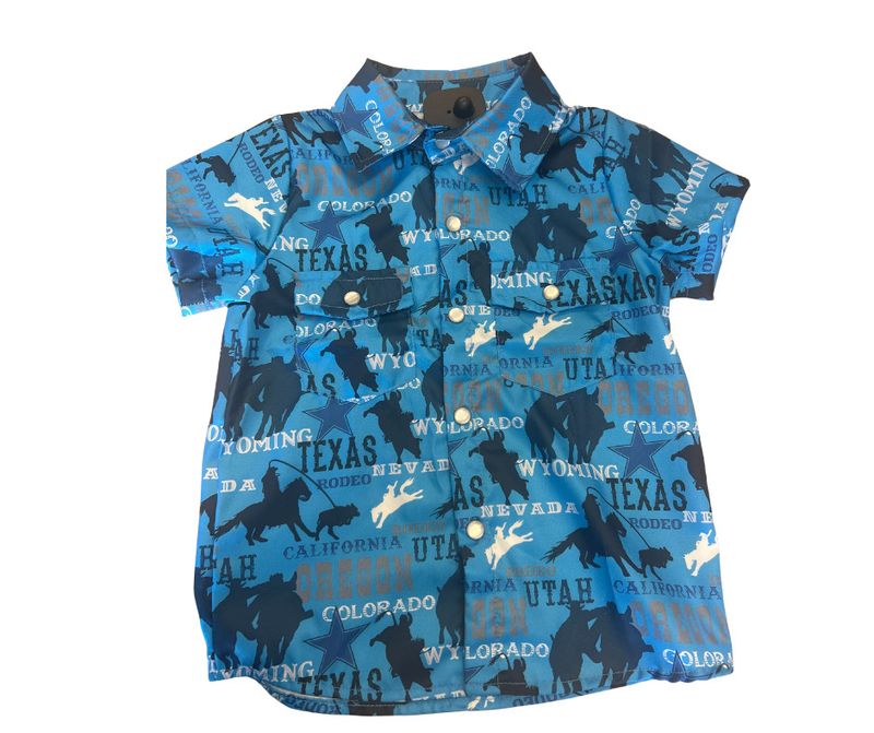 RODEO ROAD PEARL SNAP POLO SHIRT