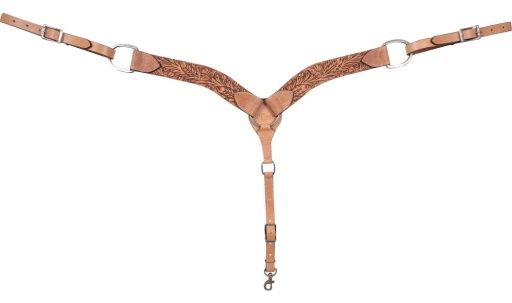 CASHEL 2.25-INCH BREASTCOLLAR WITH ANTIQUE LEAF TOOLING, Size: ONE SIZE