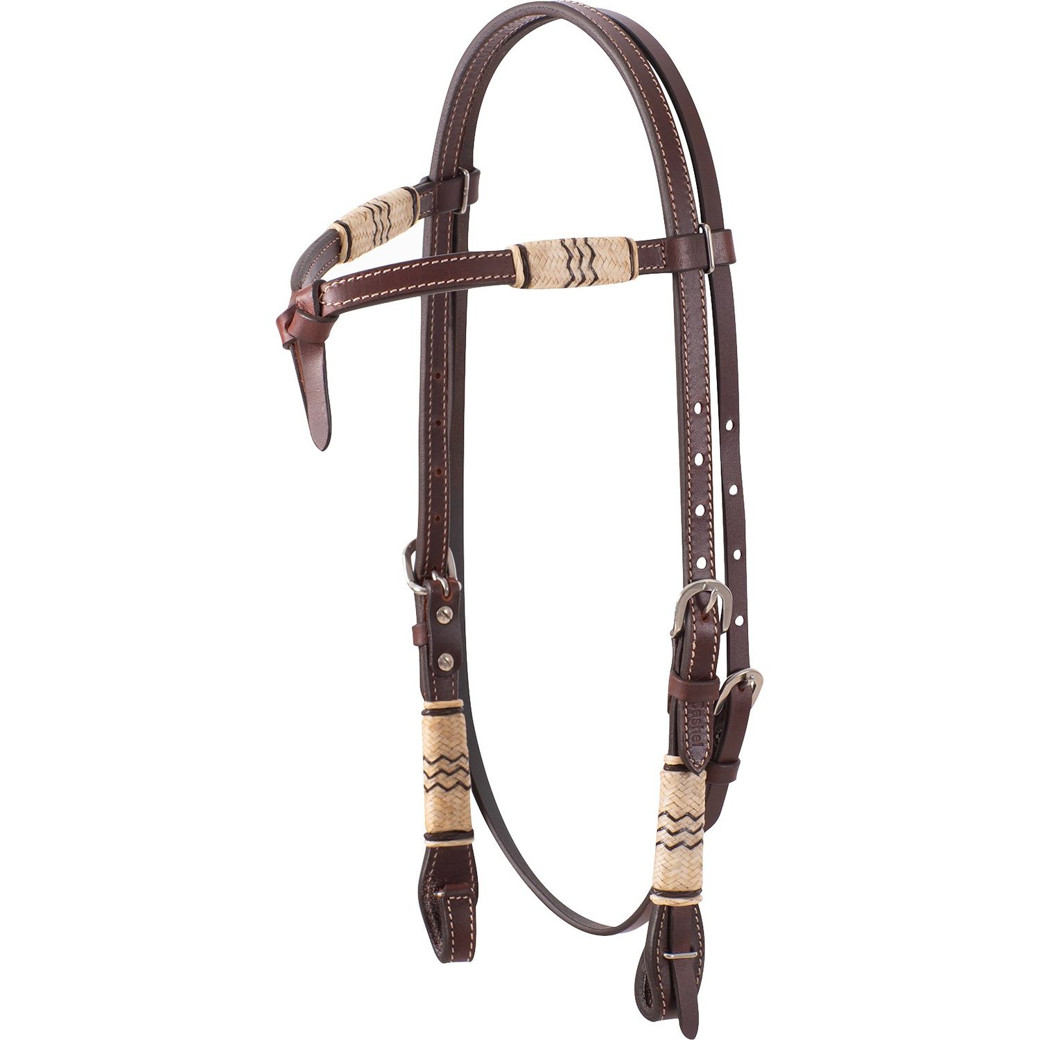 CASHEL RAWHIDE BROWBAND HEADSTALL DOUBLE TRIM WITH TIED FRONT