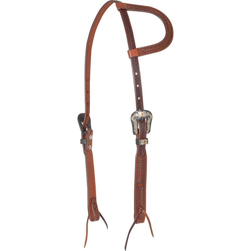 CASHEL SLIP EAR HEADSTALL WITH ANTIQUE DIAMOND TOOLING