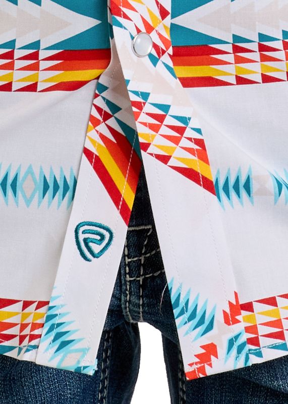 ROCK &amp; ROLL AZTEC PRINT LONG SLEEVE SNAP SHIRT