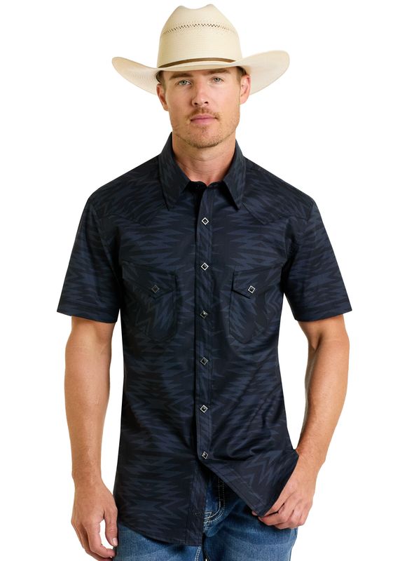 ROCK &amp; ROLL AZTEC SHORT SLEEVE SNAP SHIRT