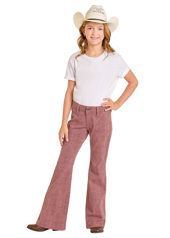 ROCK &amp; ROLL AZTEC BUTTON FLARE JEAN