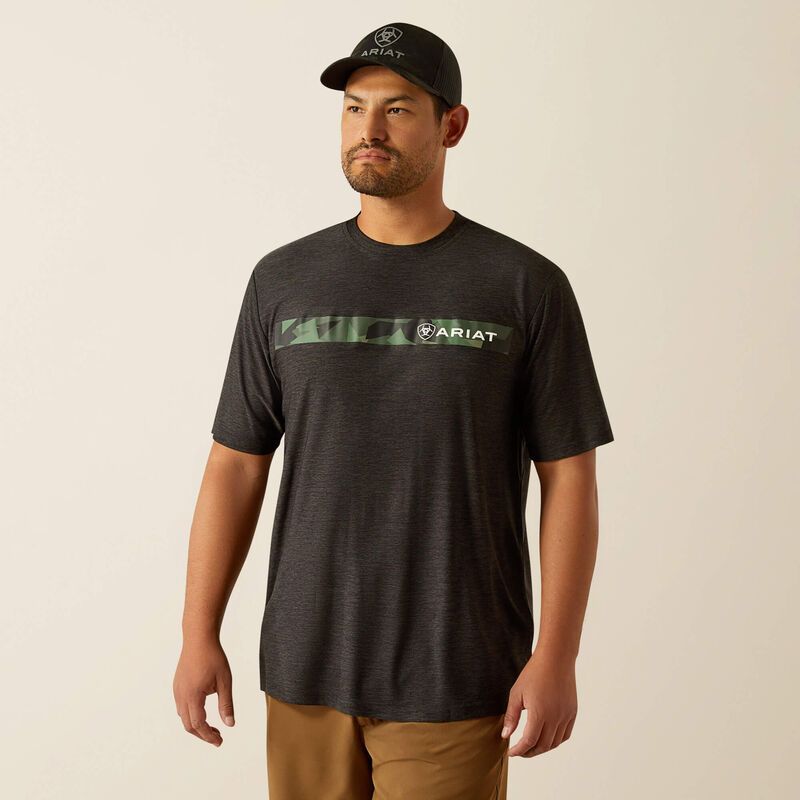 ARIAT CHEST CAMO STRIPE CHARGER T-SHIRT