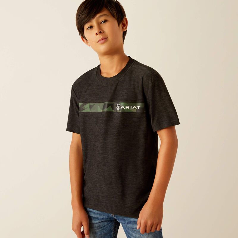 ARIAT CHEST CAMO STRIPE CHARGER T-SHIRT