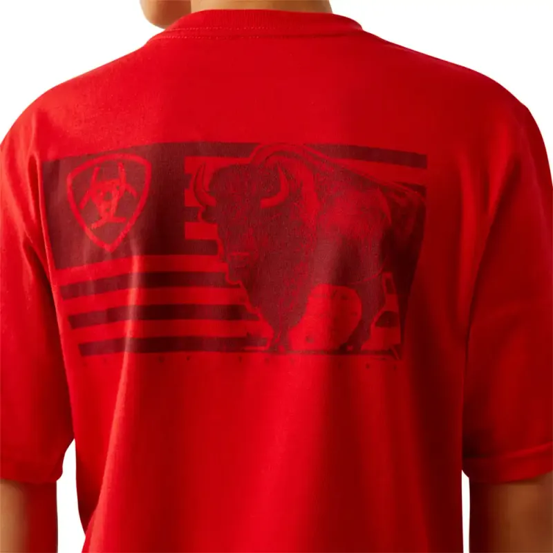 ARIAT ETCHED BUFFALO LOF FLAG TEE