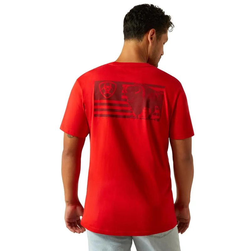 ARIAT ETCHED BUFFALO LOF FLAG TEE